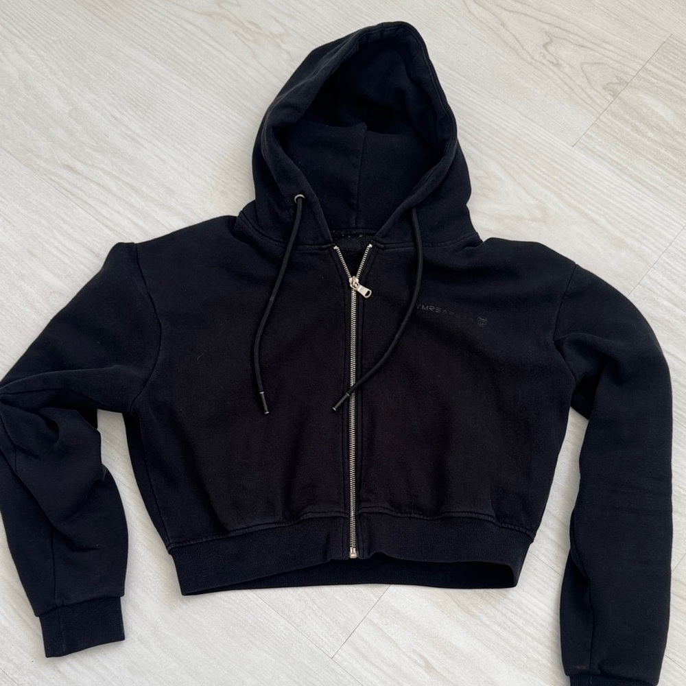 Gymreapers Black Cropped Hoodie